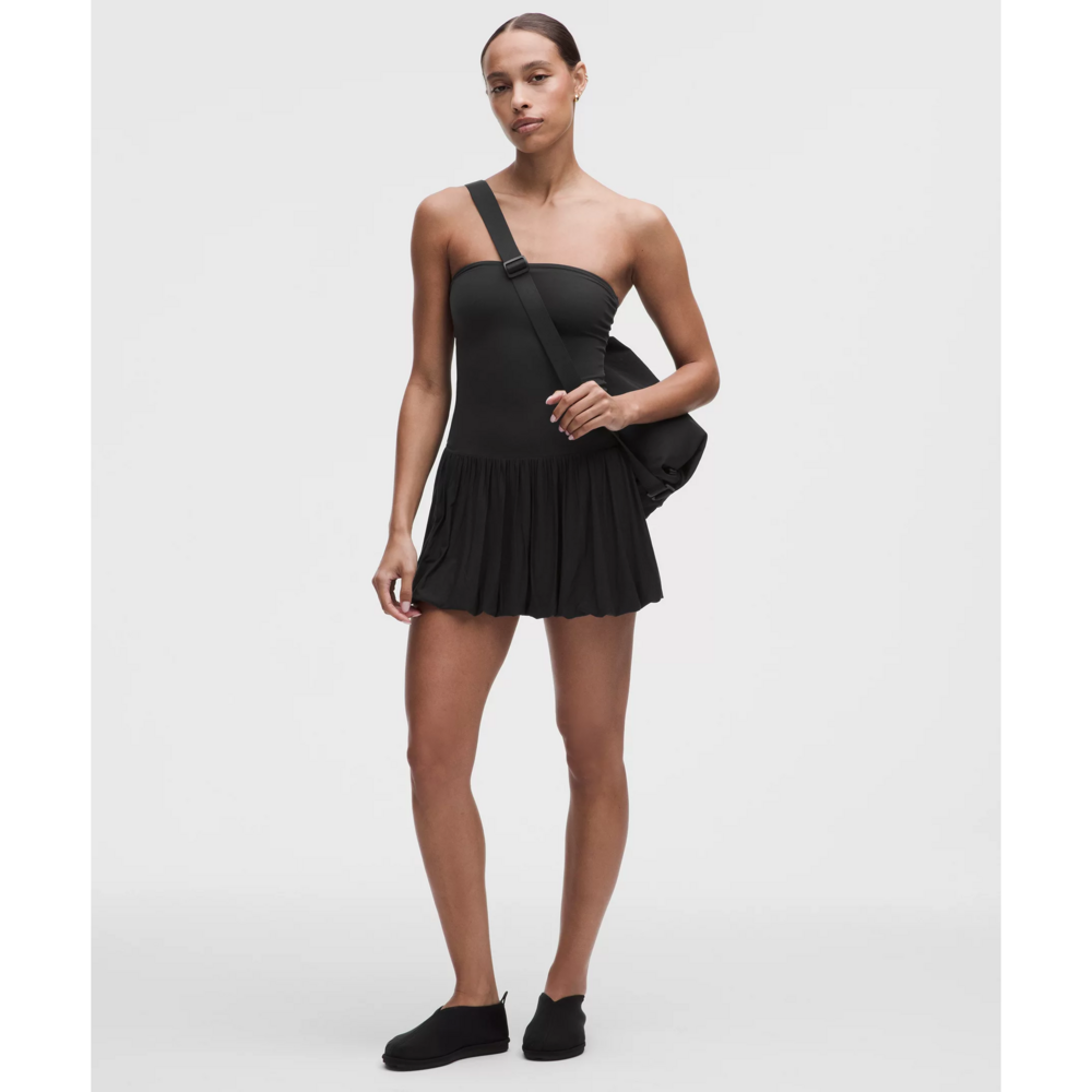Lululemon 2-in-1 Bubble-Hem Mini Dress BLK XS in Black